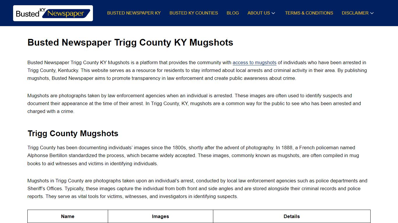 Busted Newspaper Trigg County KY Mugshots