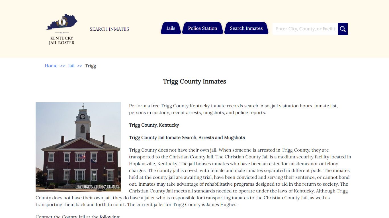 Trigg County Inmates - Jail Roster Search