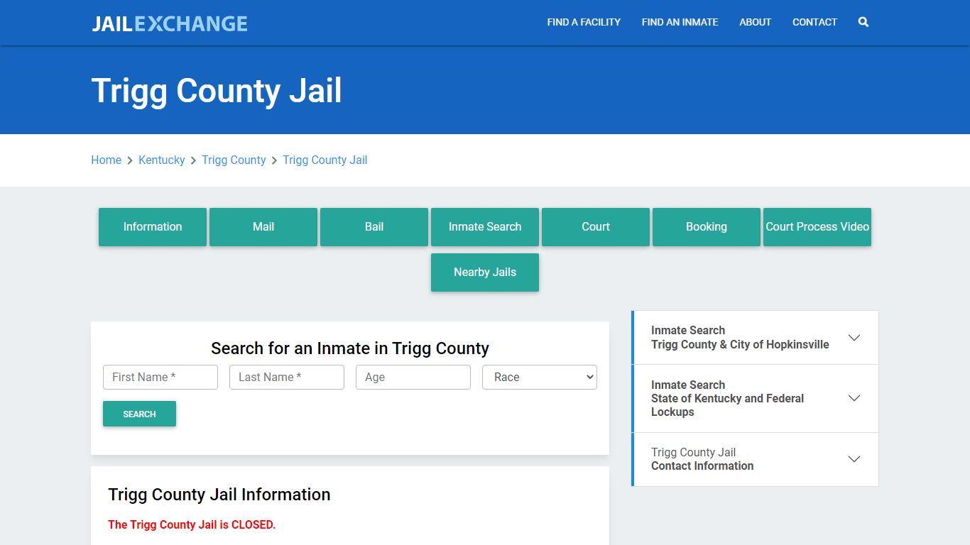 Trigg County Jail Roster Lookup, KY, Inmate Search